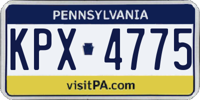 PA license plate KPX4775
