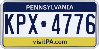 PA license plate KPX4776