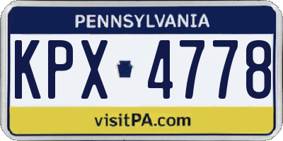 PA license plate KPX4778