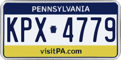 PA license plate KPX4779