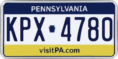 PA license plate KPX4780