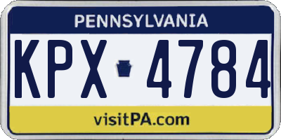 PA license plate KPX4784
