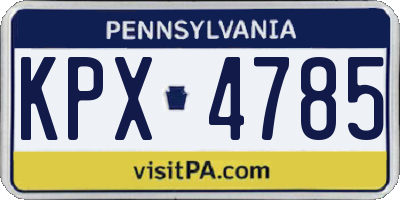 PA license plate KPX4785