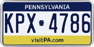 PA license plate KPX4786
