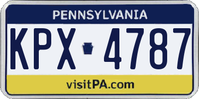 PA license plate KPX4787