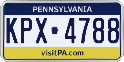 PA license plate KPX4788