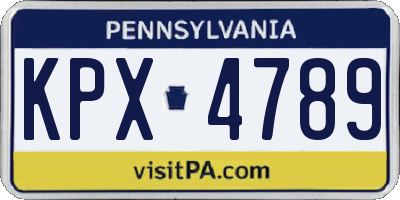 PA license plate KPX4789