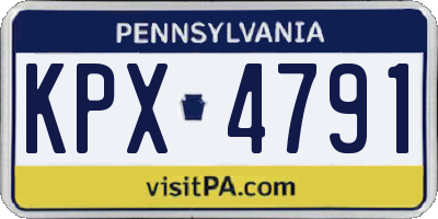 PA license plate KPX4791