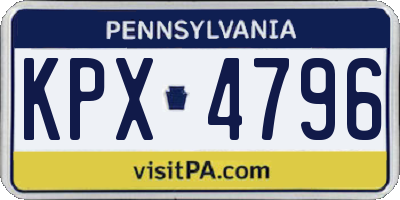PA license plate KPX4796