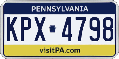 PA license plate KPX4798