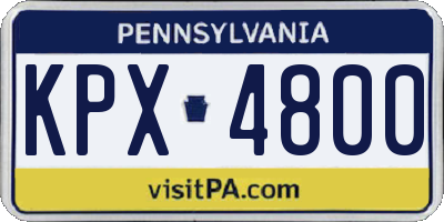PA license plate KPX4800