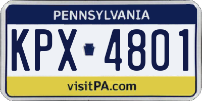 PA license plate KPX4801