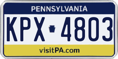 PA license plate KPX4803