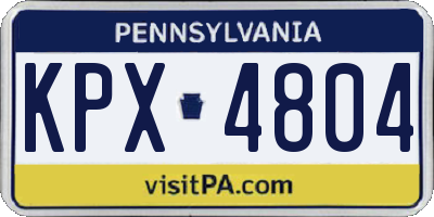 PA license plate KPX4804