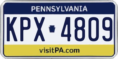 PA license plate KPX4809