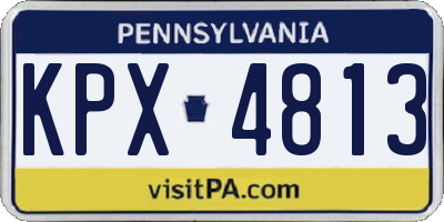 PA license plate KPX4813