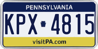 PA license plate KPX4815