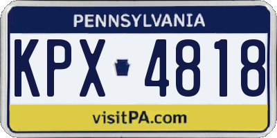 PA license plate KPX4818