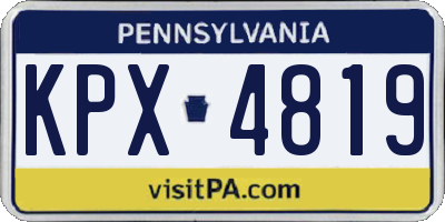 PA license plate KPX4819