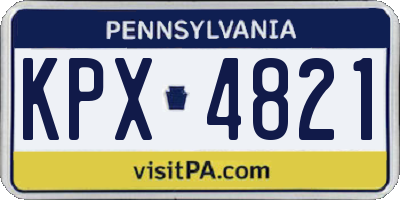 PA license plate KPX4821