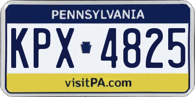 PA license plate KPX4825