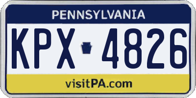 PA license plate KPX4826