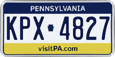 PA license plate KPX4827