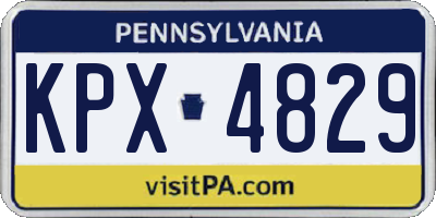 PA license plate KPX4829