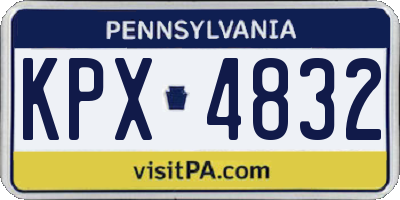 PA license plate KPX4832
