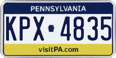 PA license plate KPX4835
