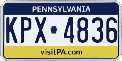 PA license plate KPX4836