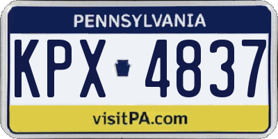 PA license plate KPX4837