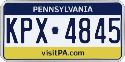 PA license plate KPX4845