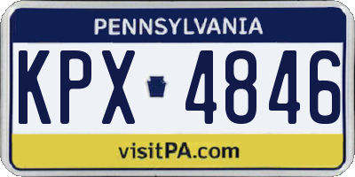 PA license plate KPX4846