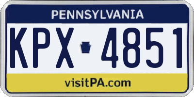 PA license plate KPX4851