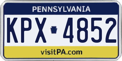 PA license plate KPX4852