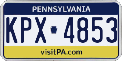 PA license plate KPX4853