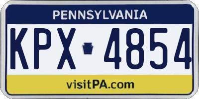 PA license plate KPX4854