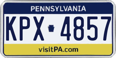 PA license plate KPX4857