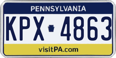 PA license plate KPX4863