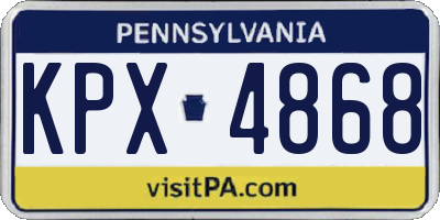 PA license plate KPX4868