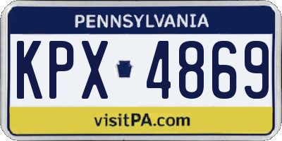 PA license plate KPX4869