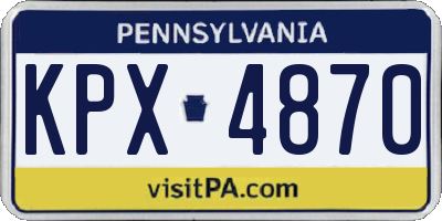 PA license plate KPX4870