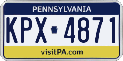 PA license plate KPX4871