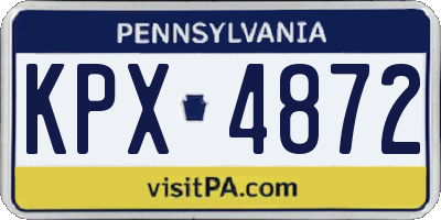 PA license plate KPX4872