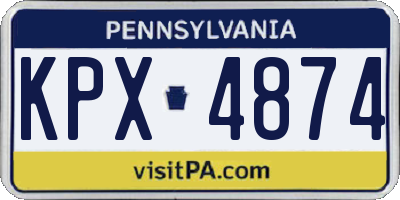 PA license plate KPX4874