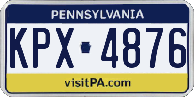 PA license plate KPX4876