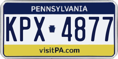PA license plate KPX4877