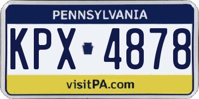 PA license plate KPX4878