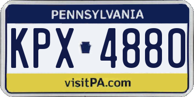 PA license plate KPX4880